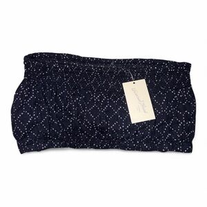 Universal Thread Dark Blue Crop Top with White Pattern